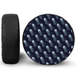 Glowing Jellyfish Pattern Print Leather Spare Tire Cover