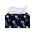 Glowing Jellyfish Pattern Print Leather Tissue Box Cover
