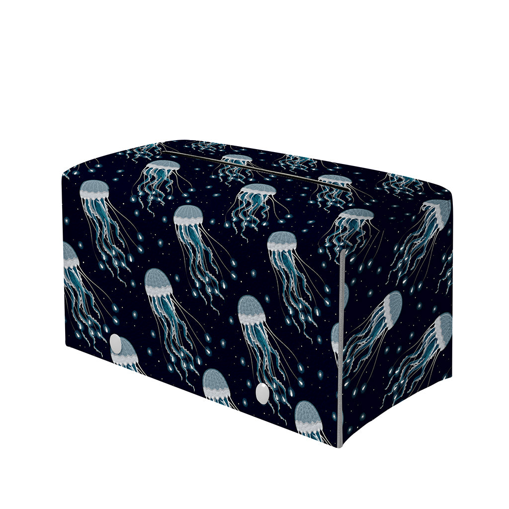 Glowing Jellyfish Pattern Print Leather Tissue Box Cover
