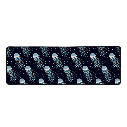 Glowing Jellyfish Pattern Print Long Kitchen Mat