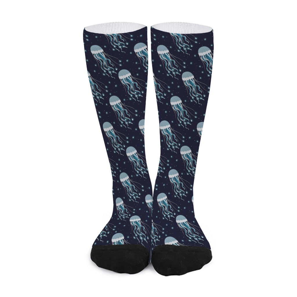 Glowing Jellyfish Pattern Print Long Socks