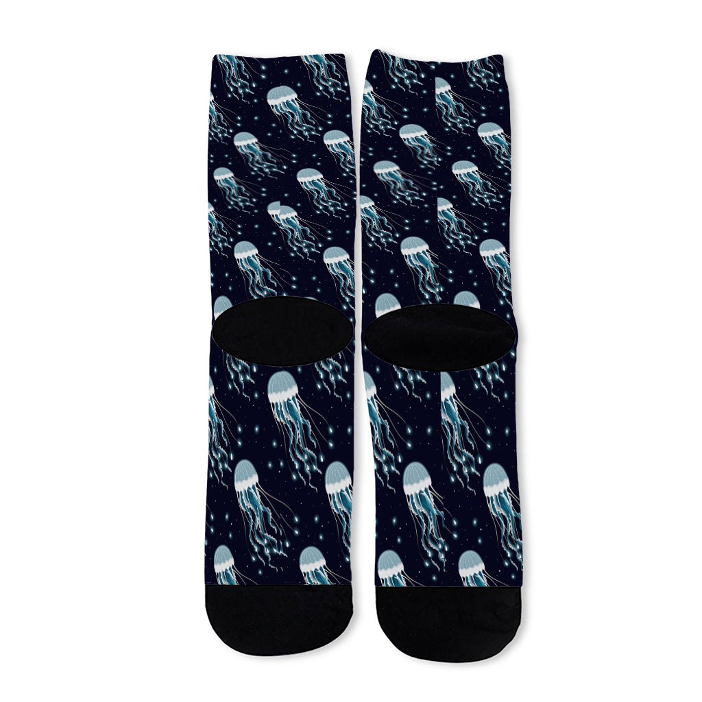 Glowing Jellyfish Pattern Print Long Socks