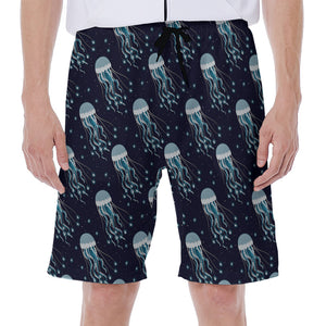 Glowing Jellyfish Pattern Print Men's Beach Shorts