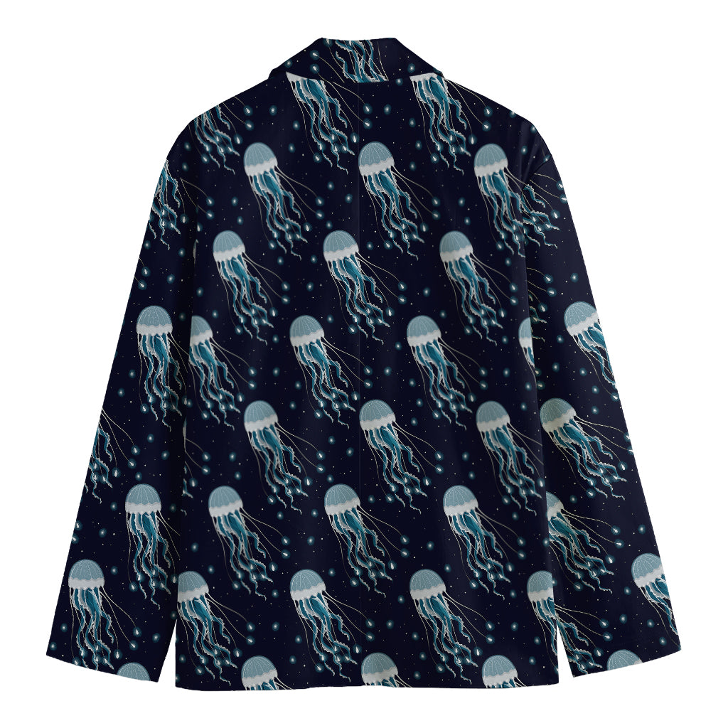 Glowing Jellyfish Pattern Print Men's Blazer