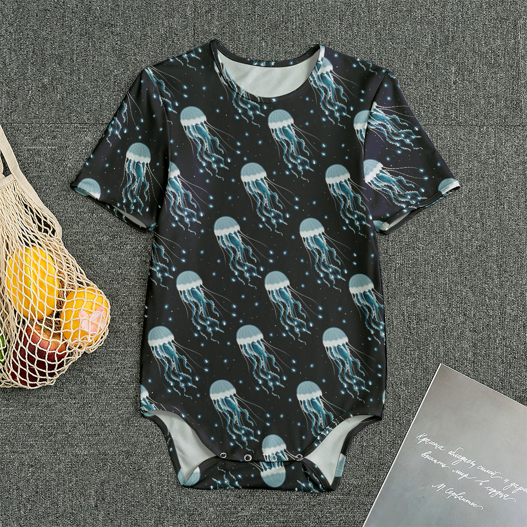 Glowing Jellyfish Pattern Print Men's Bodysuit