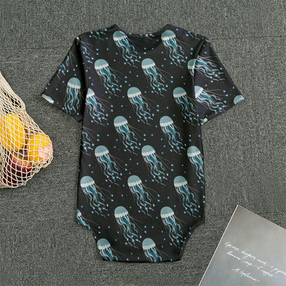 Glowing Jellyfish Pattern Print Men's Bodysuit