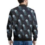 Glowing Jellyfish Pattern Print Men's Bomber Jacket