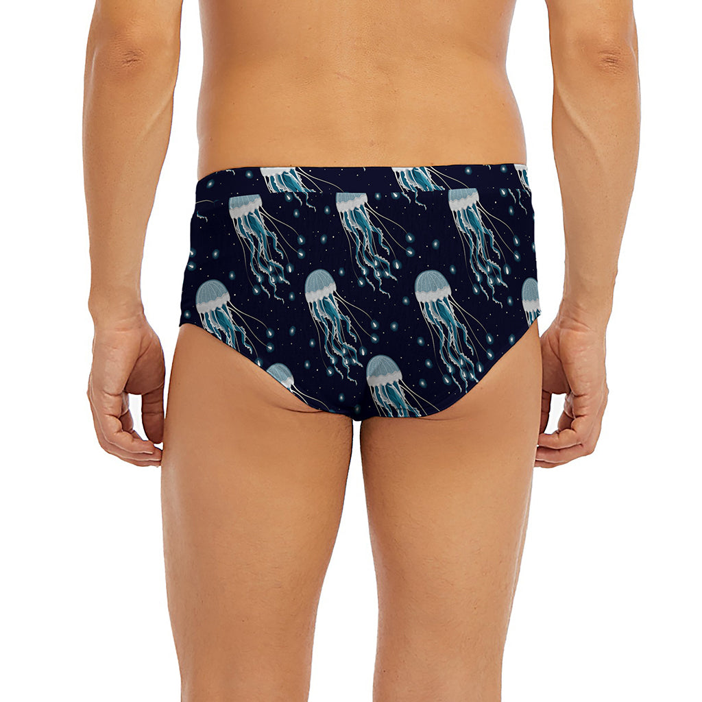 Glowing Jellyfish Pattern Print Men's Briefs