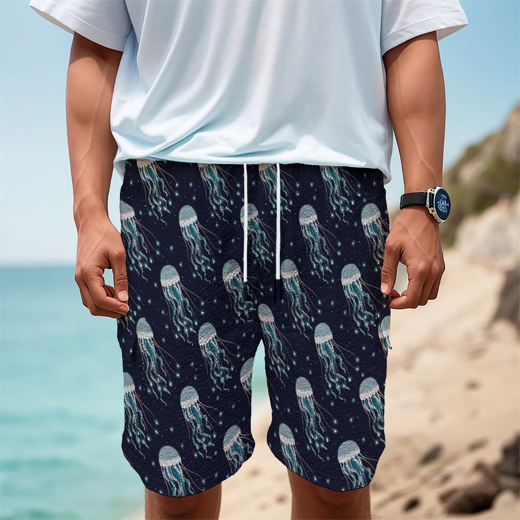 Glowing Jellyfish Pattern Print Men's Cargo Shorts