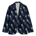 Glowing Jellyfish Pattern Print Men's Cotton Blazer