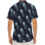 Glowing Jellyfish Pattern Print Men's Deep V-Neck Shirt