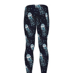 Glowing Jellyfish Pattern Print Men's leggings