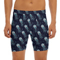 Glowing Jellyfish Pattern Print Men's Long Boxer Briefs