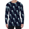 Glowing Jellyfish Pattern Print Men's Long Sleeve T-Shirt