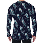 Glowing Jellyfish Pattern Print Men's Long Sleeve T-Shirt