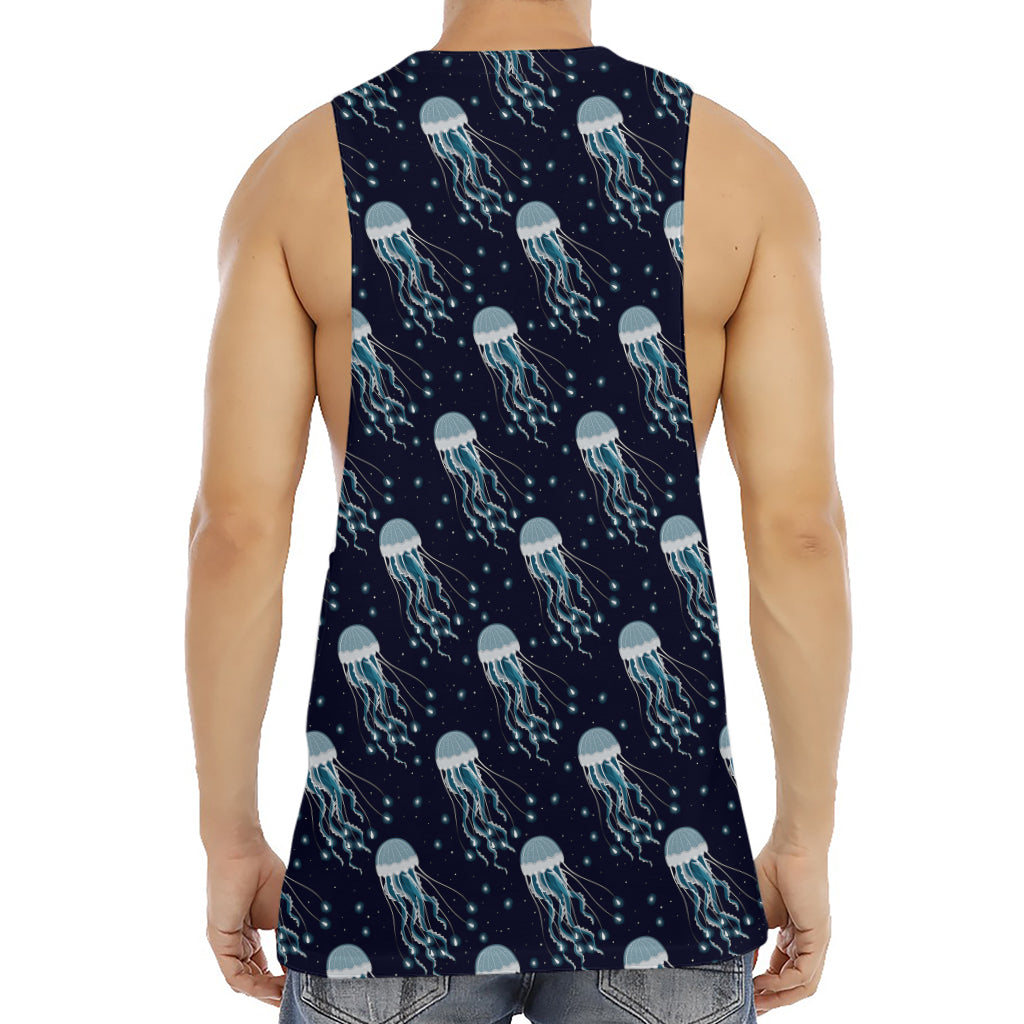 Glowing Jellyfish Pattern Print Men's Muscle Tank Top