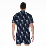 Glowing Jellyfish Pattern Print Men's Rompers