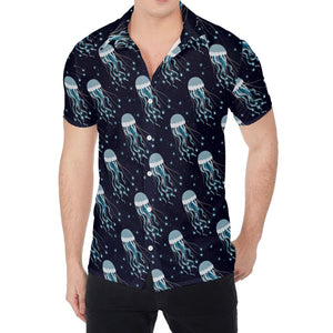 Glowing Jellyfish Pattern Print Men's Shirt