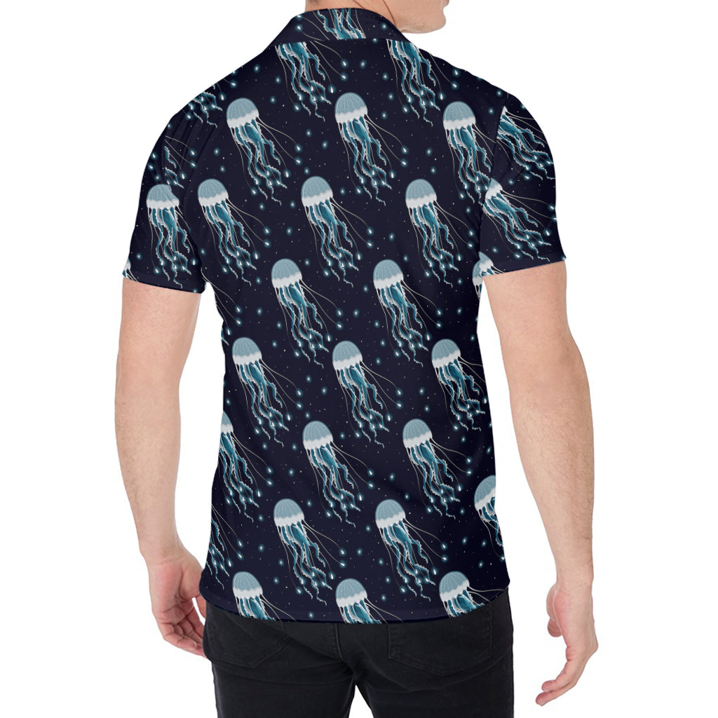 Glowing Jellyfish Pattern Print Men's Shirt