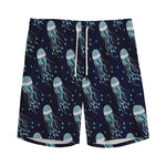 Glowing Jellyfish Pattern Print Men's Sports Shorts