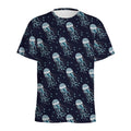 Glowing Jellyfish Pattern Print Men's Athletic T-Shirt