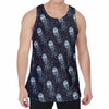 Glowing Jellyfish Pattern Print Men's Velvet Tank Top