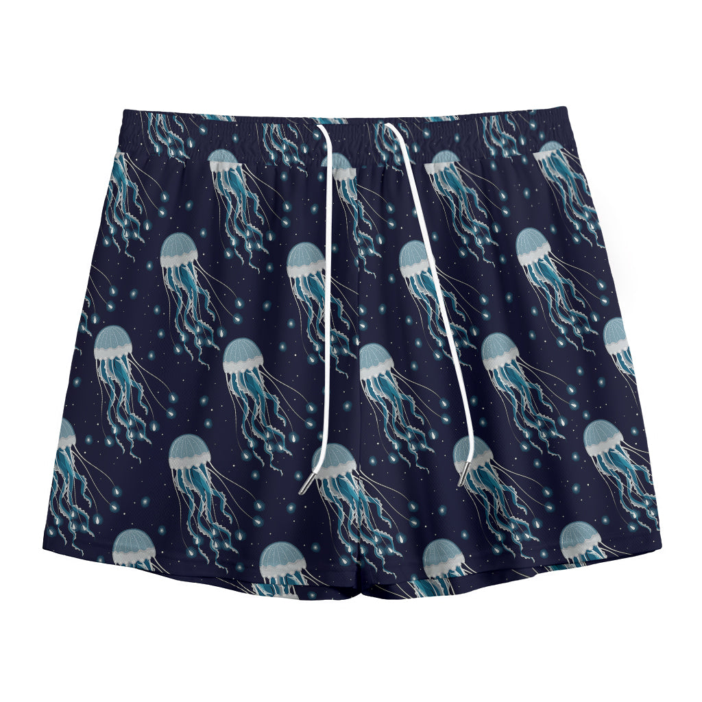 Glowing Jellyfish Pattern Print Mesh Shorts