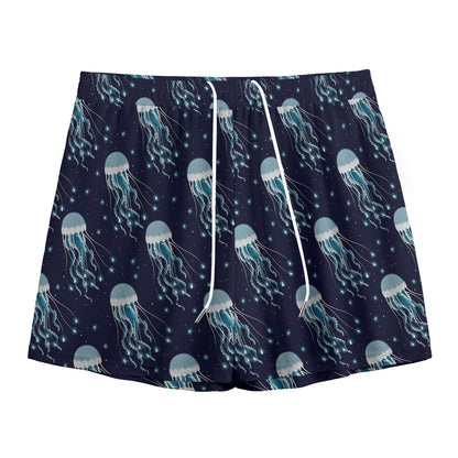 Glowing Jellyfish Pattern Print Mesh Shorts