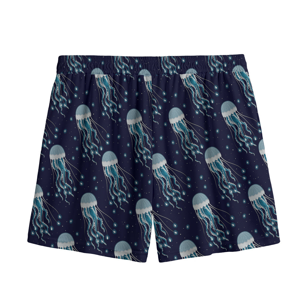 Glowing Jellyfish Pattern Print Mesh Shorts