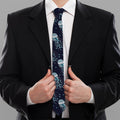 Glowing Jellyfish Pattern Print Necktie
