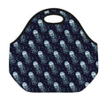Glowing Jellyfish Pattern Print Neoprene Lunch Bag