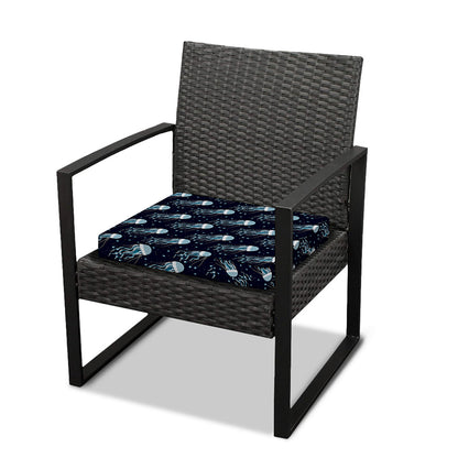 Glowing Jellyfish Pattern Print Outdoor Seat Cushion Cover
