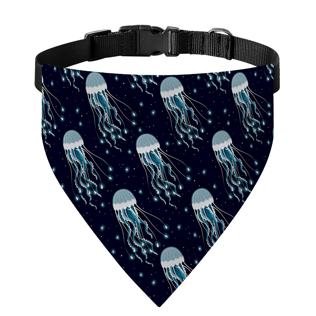 Glowing Jellyfish Pattern Print Over The Collar Dog Bandana