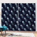 Glowing Jellyfish Pattern Print Pencil Pleat Curtains