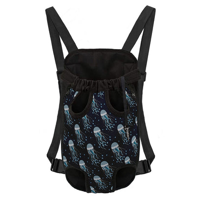 Glowing Jellyfish Pattern Print Pet Carrier Backpack