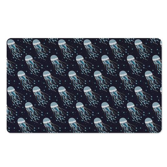 Glowing Jellyfish Pattern Print Polyester Doormat