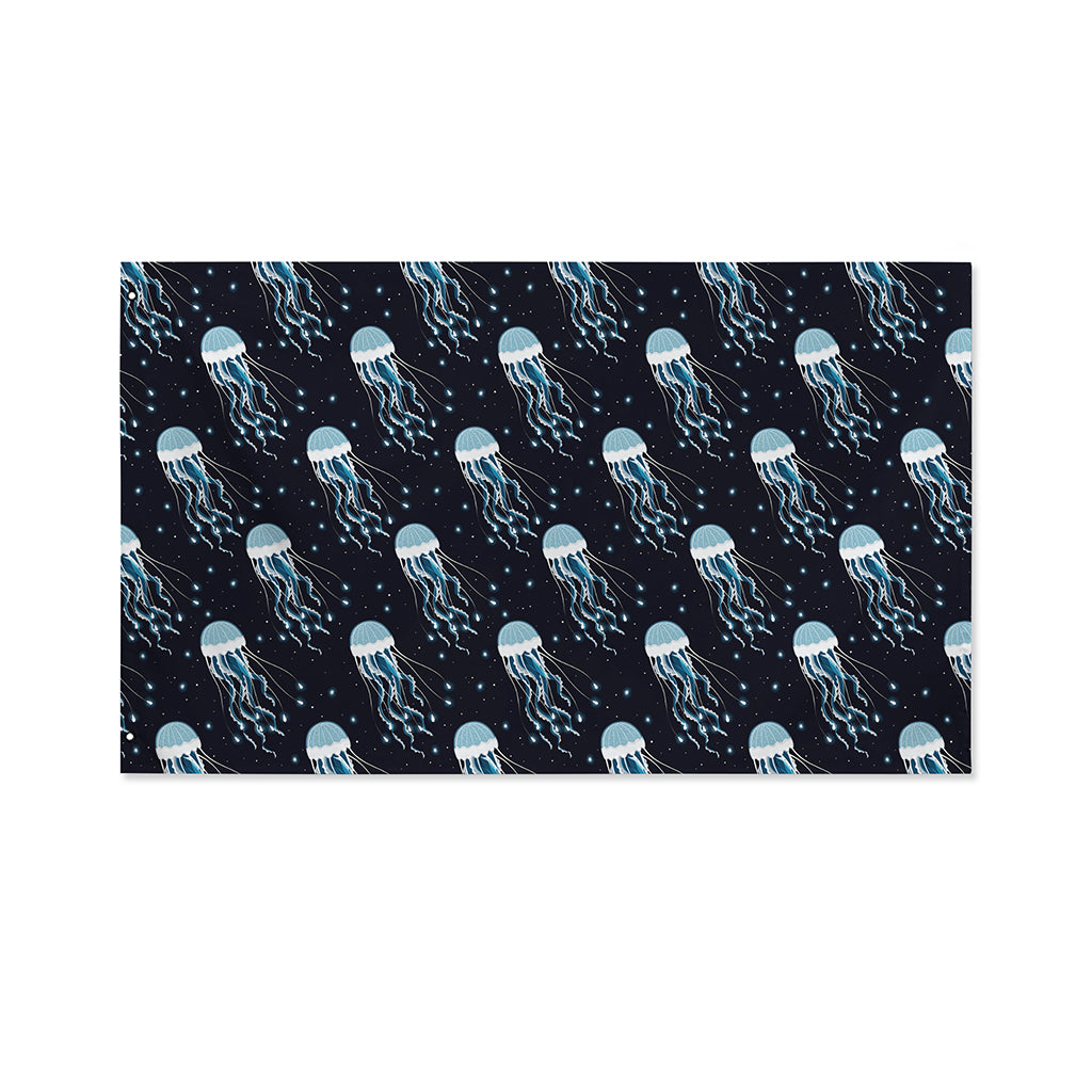 Glowing Jellyfish Pattern Print Polyester Flag