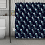 Glowing Jellyfish Pattern Print Polyester Shower Curtain