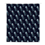 Glowing Jellyfish Pattern Print Polyester Shower Curtain
