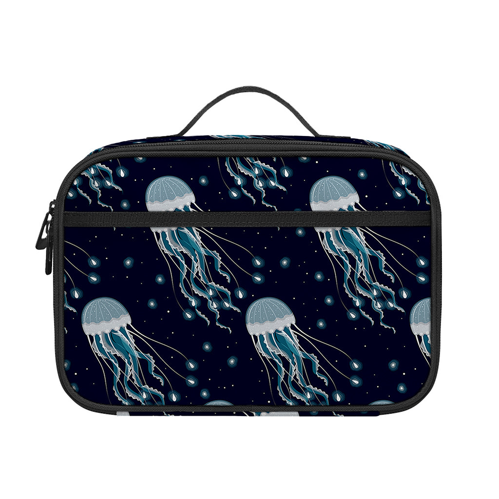 Glowing Jellyfish Pattern Print Portable Lunch Bag