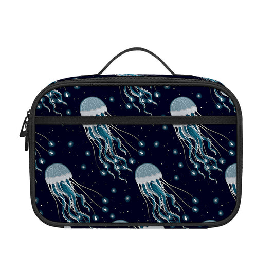 Glowing Jellyfish Pattern Print Portable Lunch Bag