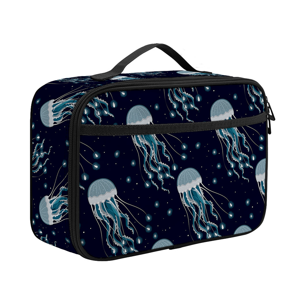 Glowing Jellyfish Pattern Print Portable Lunch Bag
