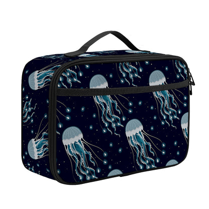 Glowing Jellyfish Pattern Print Portable Lunch Bag