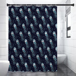 Glowing Jellyfish Pattern Print Premium Shower Curtain