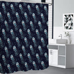 Glowing Jellyfish Pattern Print Premium Shower Curtain