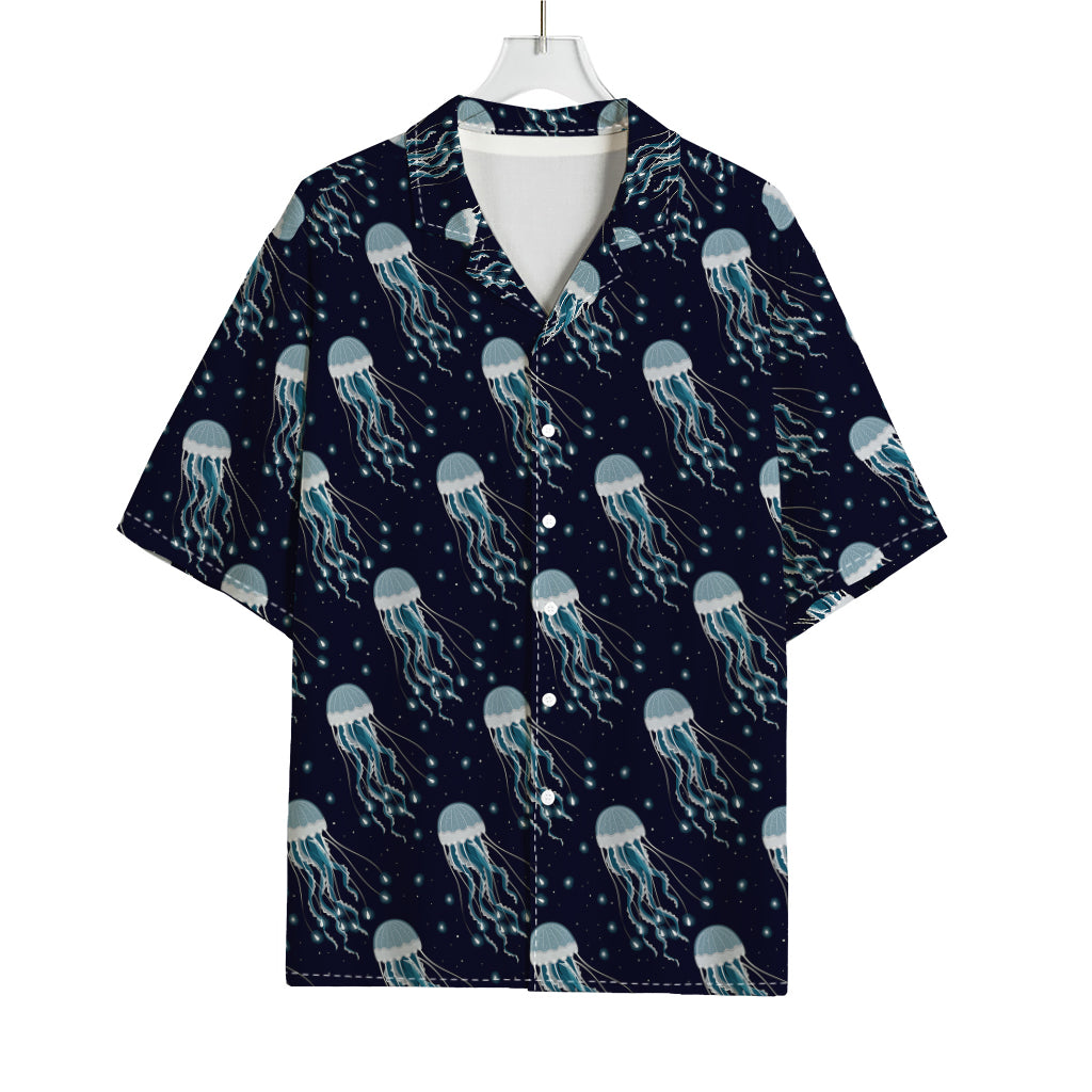 Glowing Jellyfish Pattern Print Rayon Hawaiian Shirt