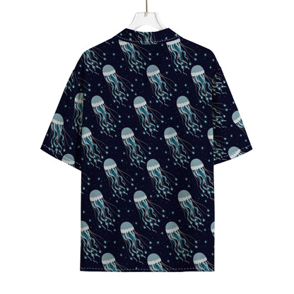 Glowing Jellyfish Pattern Print Rayon Hawaiian Shirt