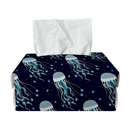 Glowing Jellyfish Pattern Print Rectangle Tissue Box Cover
