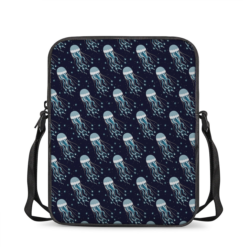 Glowing Jellyfish Pattern Print Rectangular Crossbody Bag