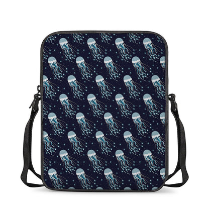 Glowing Jellyfish Pattern Print Rectangular Crossbody Bag